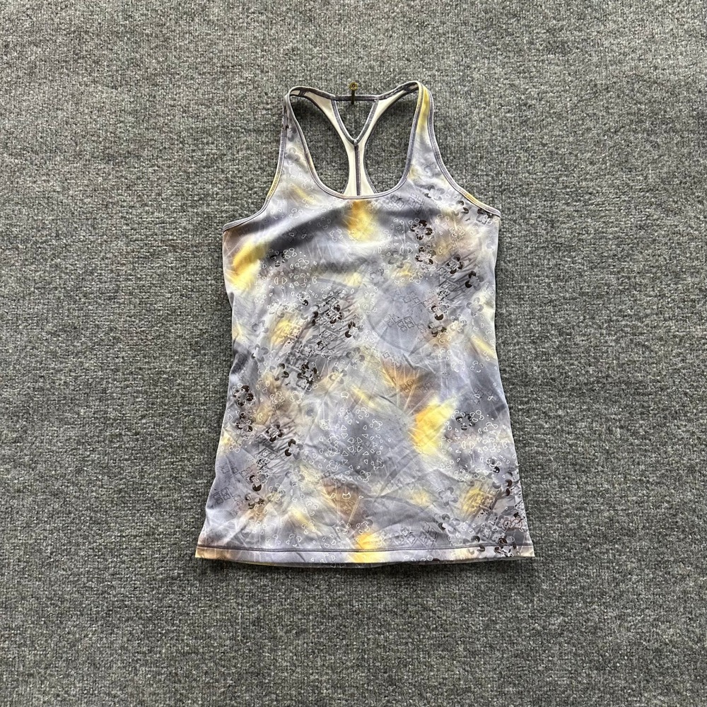 CALIA Tank Top Womens Size S Purple Yellow Floral Racerback Athletic Yoga Gym